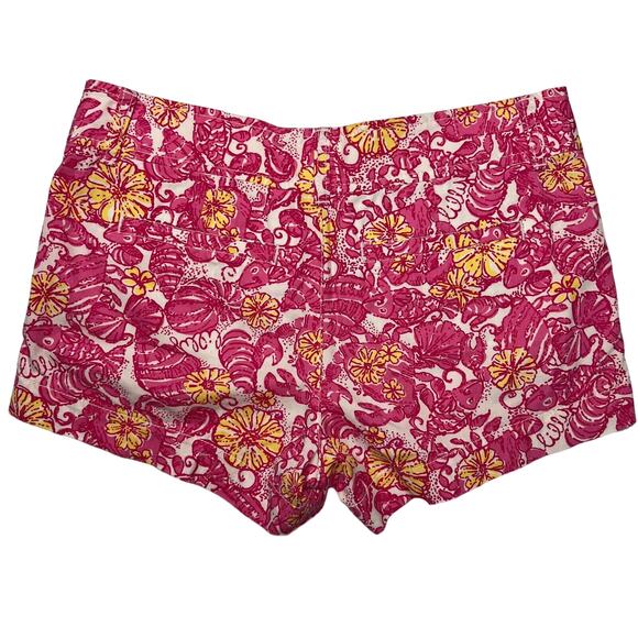 Lilly Pulitzer Chum Bucket Shorts SIZE 0 WAIST 29 Red Pink Floral RUNS LARGE - Picture 3 of 10